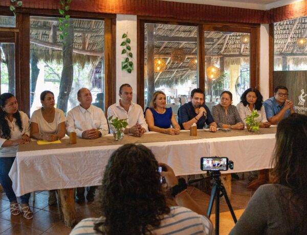 a group of people sitting at a table